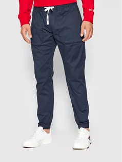 Spodnie męskie - Tommy Jeans Joggery Tjm Scalton DM0DM12755 Granatowy Slim Fit - grafika 1