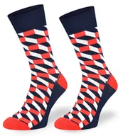 Skarpetki męskie - Kolorowe asymetryczne skarpetki, Geometryczne, 43/46 - miniaturka - grafika 1