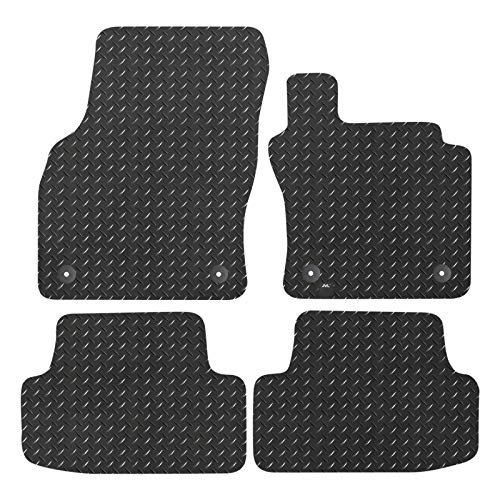 JVL W pełni dopasowane gumowe maty samochodowe zestaw do T-ROC 2017-N, czarne