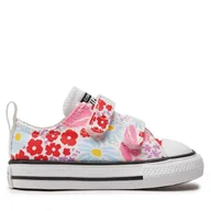 Buty dla dziewczynek - Trampki Converse Chuck Taylor All Star Easy On Floral Ox A06340C Biały - miniaturka - grafika 1