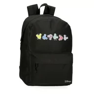 Plecaki szkolne i tornistry - Joumma Disney Mickey Heads Plecak szkolny 15,6 cala Czarny 31,5 x 45 x 15 cm Poliester 21,26L, Czarny (Black), Talla única, Plecak szkolny z możliwością dostosowania do wózka - miniaturka - grafika 1