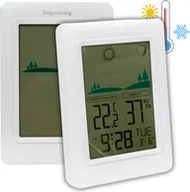 Stacje pogodowe - Stacja pogodowa budzik alarm termometr pogodynka bezprzewodowa stacja pogody - miniaturka - grafika 1