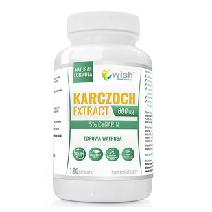 Wish Karczoch Extract 600mg 120caps - Witaminy i minerały dla sportowców - miniaturka - grafika 1