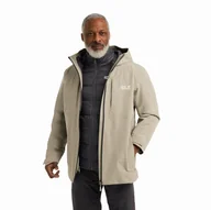 Kurtki męskie - Męska kurtka 3w1 Jack Wolfskin ICECAPE 3IN1 DOWN JKT M RDS Linen - 3XL - miniaturka - grafika 1