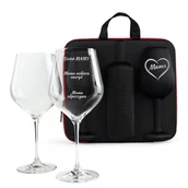 Akcesoria gastronomiczne - Etui na wino z kieliszkami dla Mamy -- prezent dla mamy - na dzień mamy - miniaturka - grafika 1