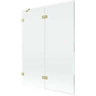 Parawany nawannowe - Mexen Lunar parawan nawannowy 2-skrzydłowy lewy 130 x 150 cm, transparent, złoty szczotkowany - 897-130-100-55-00-L - miniaturka - grafika 1