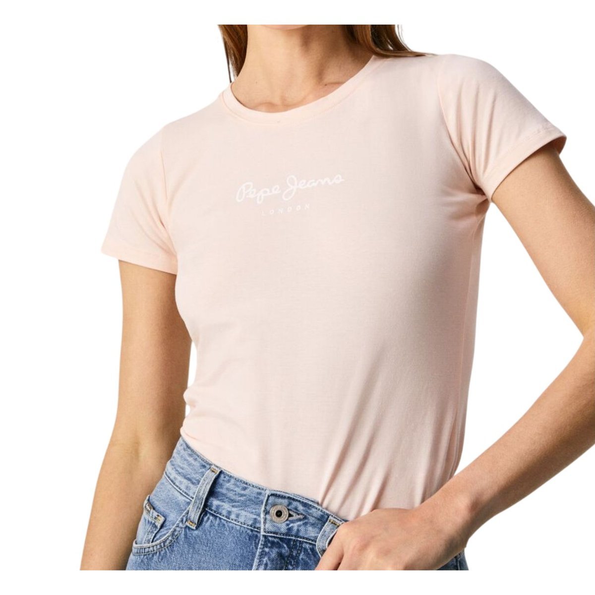 Koszulka damska Pepe Jeans New Vigrinia T-Shirt bawełniana logo-L