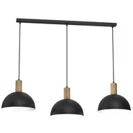 Lampy sufitowe - Industrialna lampa nad stół, drewniane elementy LX 4330 z serii HANDA - miniaturka - grafika 1