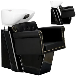 Myjnia myjka fryzjerska barberska Kiva do salonu fryzjerskiego barberskiego ruchoma ceramiczna misa armatura bateria słuchawka - Myjki fryzjerskie - miniaturka - grafika 1