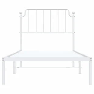 Metalowa rama łóżka z wezgłowiem, biała, 90x200 cm Lumarko! - Łóżka - miniaturka - grafika 6