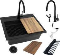 Zlewozmywaki z baterią - Zestaw ALVEUS ATROX 30 BLACK STYLE (czarny mat) + bateria FLEXA BLACK + akcesoria (1148162STYLE) - miniaturka - grafika 1