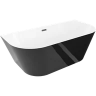 Wanny - Mexen Oval Slim wanna wolnostojąca przyścienna 170 x 80 cm, biała/czarna, przelew czarny - 526817MEX--52661708075-70-70 - miniaturka - grafika 1