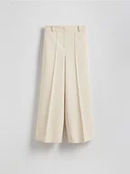 Spodnie damskie - Reserved - Spodnie z kantem - złamana biel - miniaturka - grafika 1