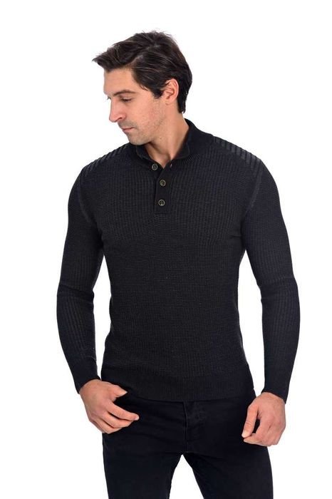 Sweter z wysoką stójką - antracytowy XXL