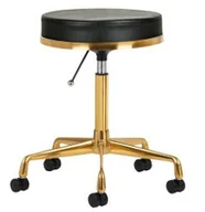 Fotele kosmetyczne - Taboret kosmetyczny H4 złoty czarny - miniaturka - grafika 1