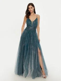 Fracomina Sukienka wieczorowa FQ24WD3006W52901 Niebieski Slim Fit - Sukienki - miniaturka - grafika 1