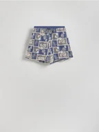 Spodenki damskie - Reserved - Wzorzyste szorty z haftem - wielobarwny - miniaturka - grafika 1