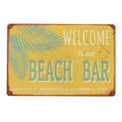 Dekoracje domu - Tabliczka Dekoracyjna Metalowa Beach Bar - miniaturka - grafika 1