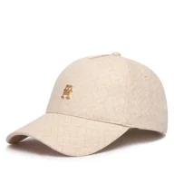 Czapki damskie - Czapka z daszkiem Tommy Hilfiger Monogram Jacq Cap AW0AW18331 Beżowy - miniaturka - grafika 1