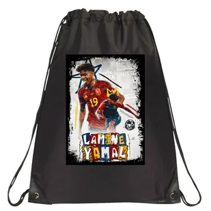 P186 PLECAK WOREK NA BUTY TORNISTER LAMINE YAMAL FC BARCELONA JAKOŚĆ CZARNY - Torby szkolne - miniaturka - grafika 1