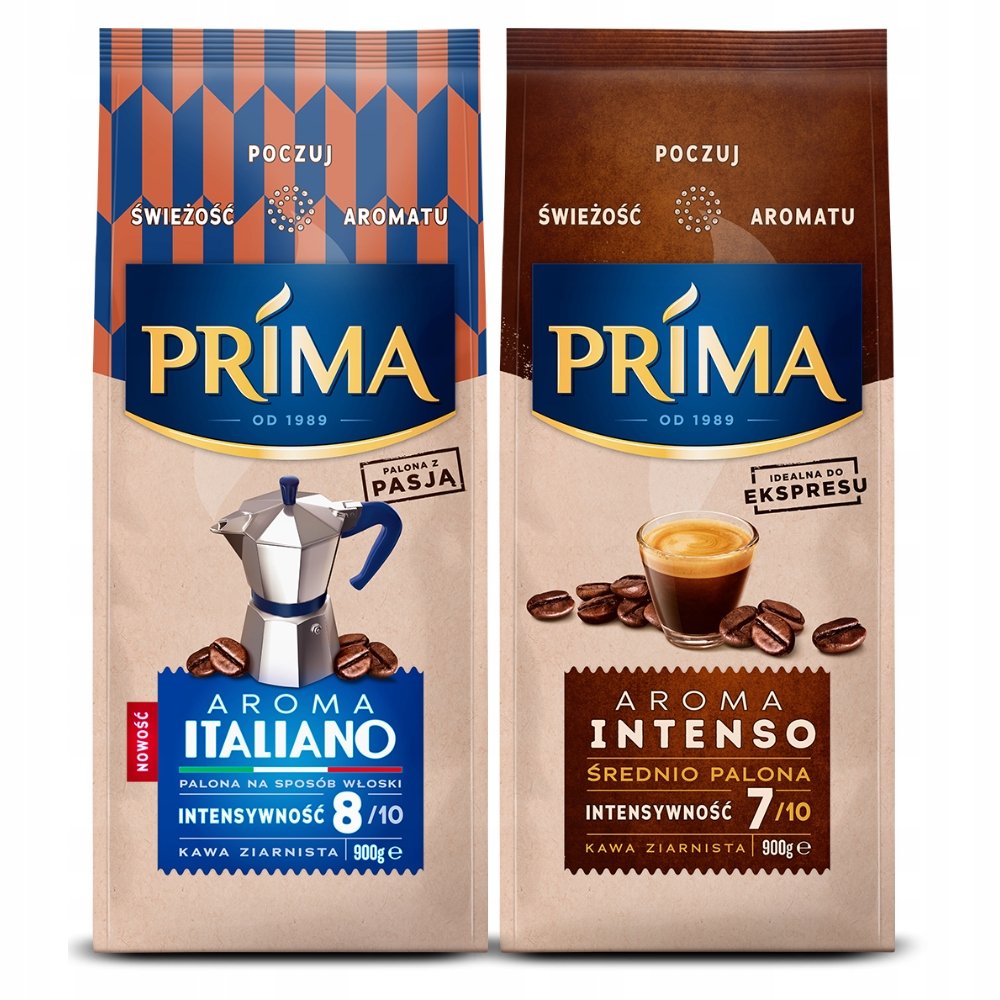 Kawa ziarnista Prima Aroma Intenso Aroma Italiano zestaw kaw 2x 900g