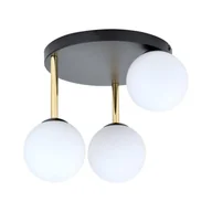 Lampy sufitowe - Dolce lampa sufitowa 3-punktowa czarna/złota/opal 1260/3 - miniaturka - grafika 1