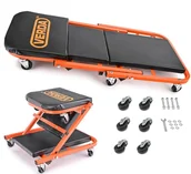 Wózki magazynowe - LEŻANKA WARSZTATOWA SKŁADANA 2w1 STOŁEK TABORET LEŻAK WARSZTATOWY SN6711 - miniaturka - grafika 1