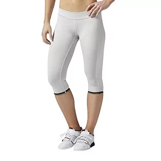 Spodnie damskie - Reebok Cf Chase Capri Mixup damskie spodnie treningowe biały Chalk L AI9436_Chalk_L - grafika 1