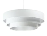 Lampy stojące - Biało-srebrna welurowa lampa nad stół - S440 Rankin - miniaturka - grafika 1