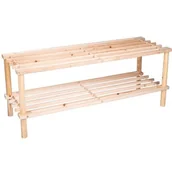 Inne meble do salonu - PÓŁKI REGAŁ NA BUTY 2 POZIOMY DREWNIANY ALPINA - miniaturka - grafika 1