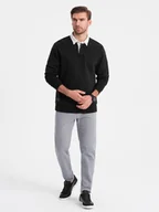 Spodnie męskie - Spodnie męskie jeansowe bez przetarć SLIM FIT - szare V1 OM-PADP-0148 r. XL - miniaturka - grafika 1