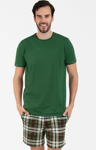 Piżama męska z krótkim rękawem i krótką nogawką zielona Seward BIS, Kolor zielony-kratka, Rozmiar M, Italian Fashion - Intymna - Piżamy męskie - miniaturka - grafika 1