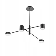 Lampy sufitowe - Lampa Sufitowa Wisząca Czarna Led 4-RAMIENNA Nowoczesna Z Pilotem Metalowa - miniaturka - grafika 1