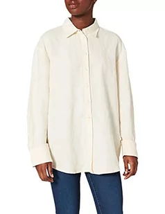 NA-KD Damska koszula oversized Linen Shirt z kołnierzem button down, jasny beż, 38 PL - Koszule damskie - miniaturka - grafika 1