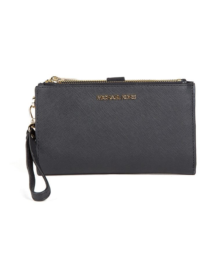 Michael Kors Skórzany portfel w kolorze czarnym - 19 x 14 x 2 cm