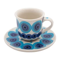 Filiżanki - FILIŻANKA do espresso 60 ml ze spodkiem KROPKI - Ceramika Artystyczna Bolesławiec - miniaturka - grafika 1