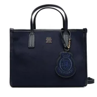 Torebki damskie - Torebka Tommy Hilfiger Th City Small Tote Melton AW0AW17852 Granatowy - miniaturka - grafika 1