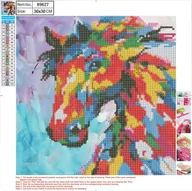 Malowanie po numerach - Mozaika diamentowa 5D KIT 30x30cm CENTRUM koń 89627 /0452-6302-91/ PP1016-KOŃ - miniaturka - grafika 1