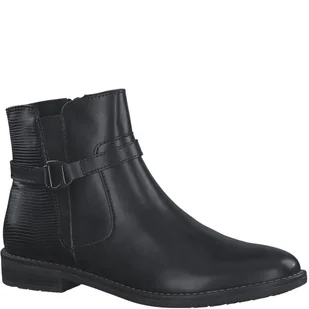 Botki damskie jesienne ocieplane skórzane czarne Marco Tozzi 25312-36 - Botki damskie - miniaturka - grafika 1