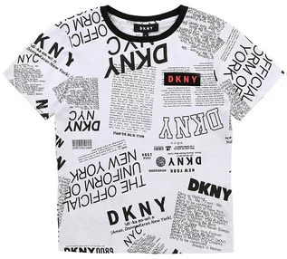 Koszulki dla dziewczynek - DKNY Koszulka w kolorze biało-czarnym - grafika 1