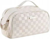 Kosmetyczki, organizery i kuferki - Kosmetyczka Podróżna Organizer Na Kosmetyki Eko Skóra Aiso.sk Biała - miniaturka - grafika 1