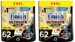Finish Kapsułki Ultimate Plus 124szt. Lemon FINS-KA-040-10 - Środki do zmywarek - miniaturka - grafika 1