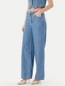 Spodnie damskie - Morgan Jeansy 252-PSTEL Niebieski Wide Leg - miniaturka - grafika 1