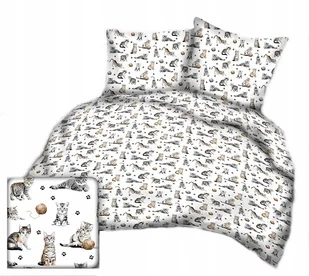 pościel bawełna lux 160x220 + 2 poszewka B 307 kociaki na białym - Pościel pościel bawełna lux 160x220 + 2 poszewka B 307 kociaki na białym - Pościel - miniaturka - grafika 1