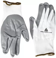 Rękawice robocze - Deltaplus Delta Plus VV722GR08 poliamid rękawiczki z drobnym splotem, powierzchnia dłoni z pianki nitrylowej, biało-szare, 08, 120 sztuk - miniaturka - grafika 1