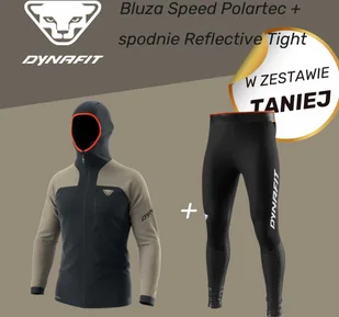 DYNAFIT Zestaw na zimę dla Niego: bluza Speed Polartec Hooded + spodnie Alpine Reflective Tight - Kurtki i kamizelki sportowe damskie - miniaturka - grafika 1