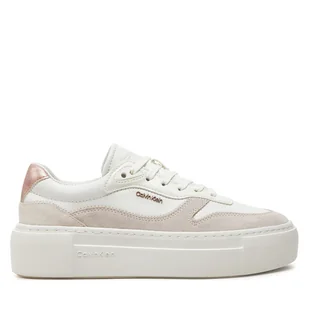 Sneakersy Calvin Klein Ff Cupsole Lace Up W/Ml Mix M HW0HW02125 Biały - Sneakersy damskie - miniaturka - grafika 1