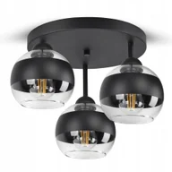 Lampy sufitowe - Lampa Wisząca Sufitowa Żyrandol Czarna Szklane Kule Black Belt ER3 Led E27 - miniaturka - grafika 1