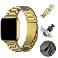 Akcesoria do smartwatchy - Apple Watch Pasek Bransoletka 38 40 41 mm SE 3/4/5/6/7/8/9 Stal Złota - miniaturka - grafika 1