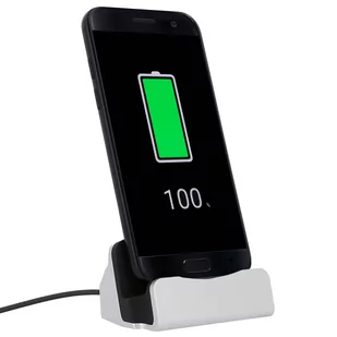 Ładowanie smartfona i stacja dokująca ze złączem USB typu C — srebrne - Ładowarki do telefonów - miniaturka - grafika 1